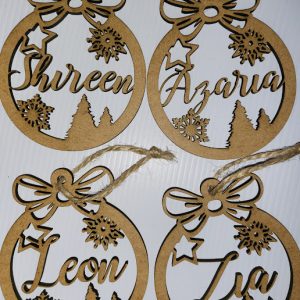 Laser cut tree ornaments